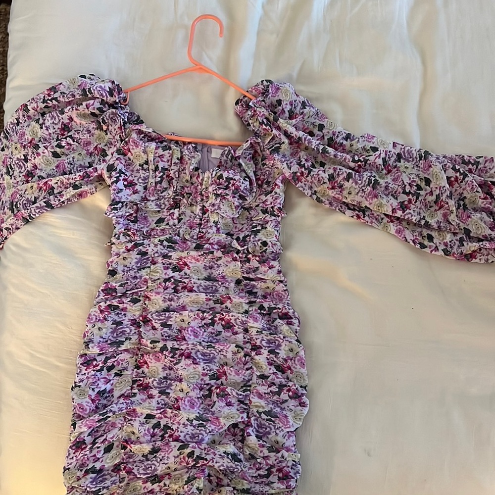 ASTR the Label Ruched Long Sleeve Mini Dress size XS